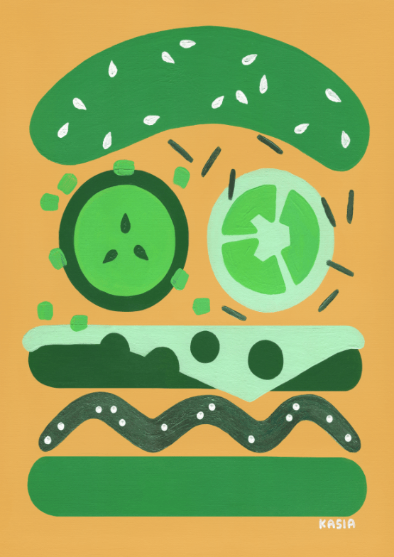 Burger for Oscar by Kasia Sykus,frame