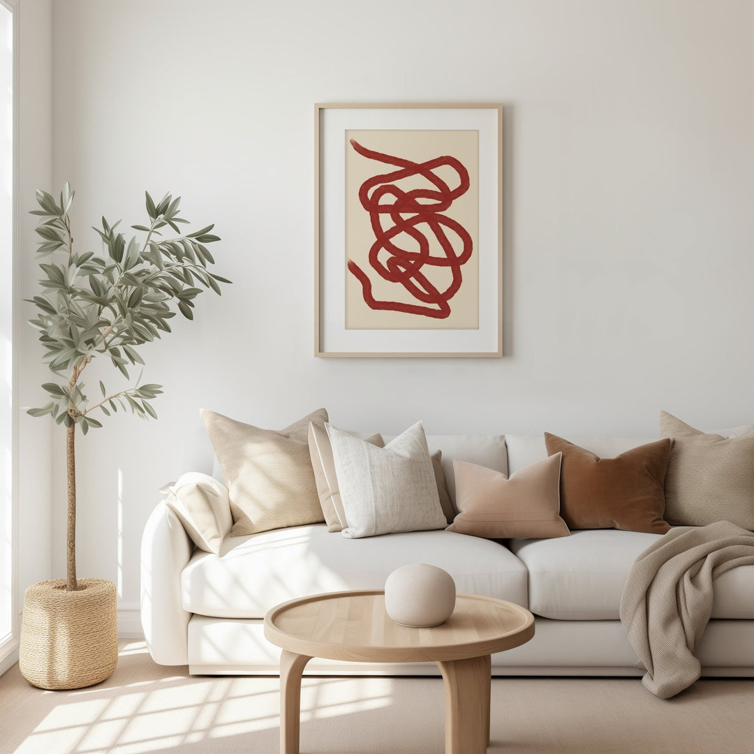 Burgundy Scribble by Maison Bootsy,livingroom,timber border