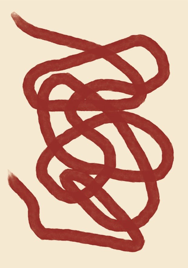 Burgundy Scribble by Maison Bootsy,frame