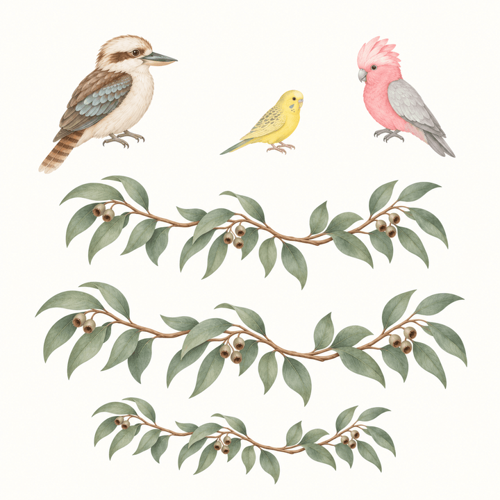 Bushland Birds Wall Sticker Decals wall-art-picture-poster