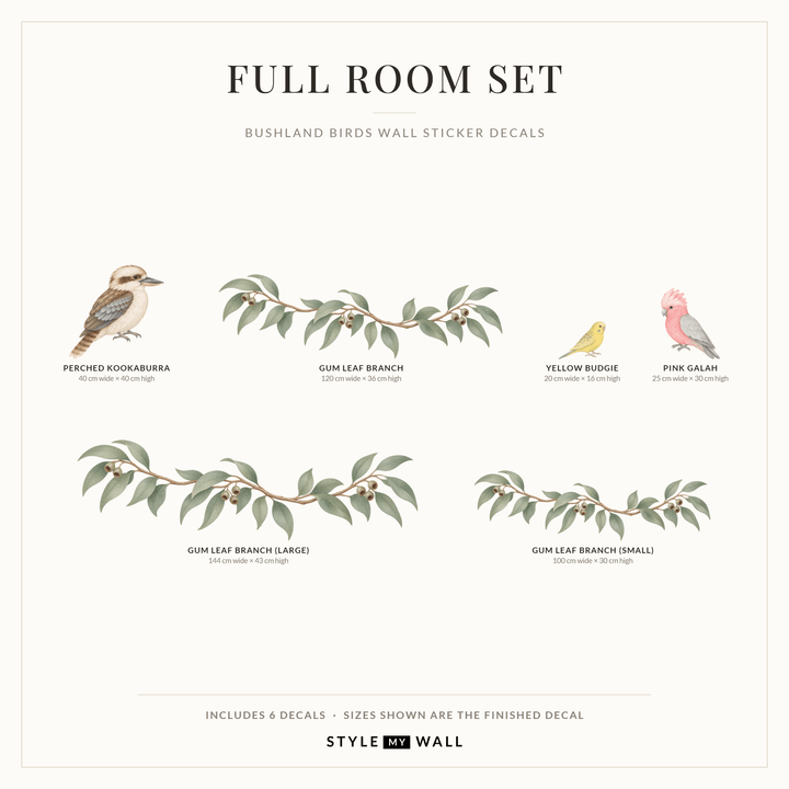 Bushland Birds Wall Sticker Decals wall-art-picture-poster