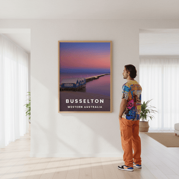 Busselton Jetty Travel Poster, Western Australia by L10 wall - art - picture - poster