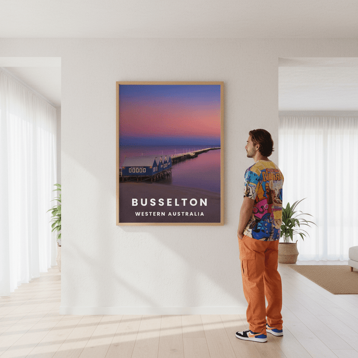Busselton Jetty Travel Poster, Western Australia by L10 wall - art - picture - poster