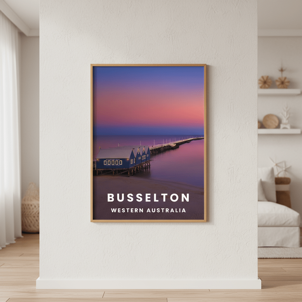 Busselton Jetty Travel Poster, Western Australia by L10 wall - art - picture - poster
