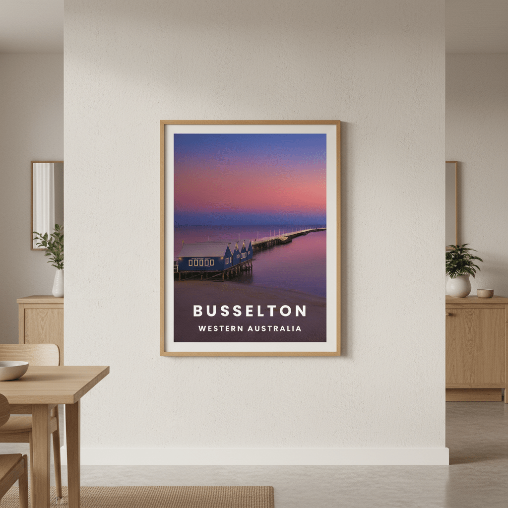 Busselton Jetty Travel Poster, Western Australia by L10 wall - art - picture - poster