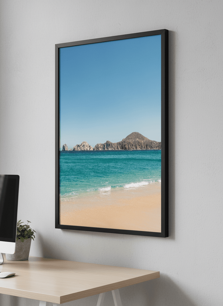 Contemporary wall art featured in a bright modern office workspace