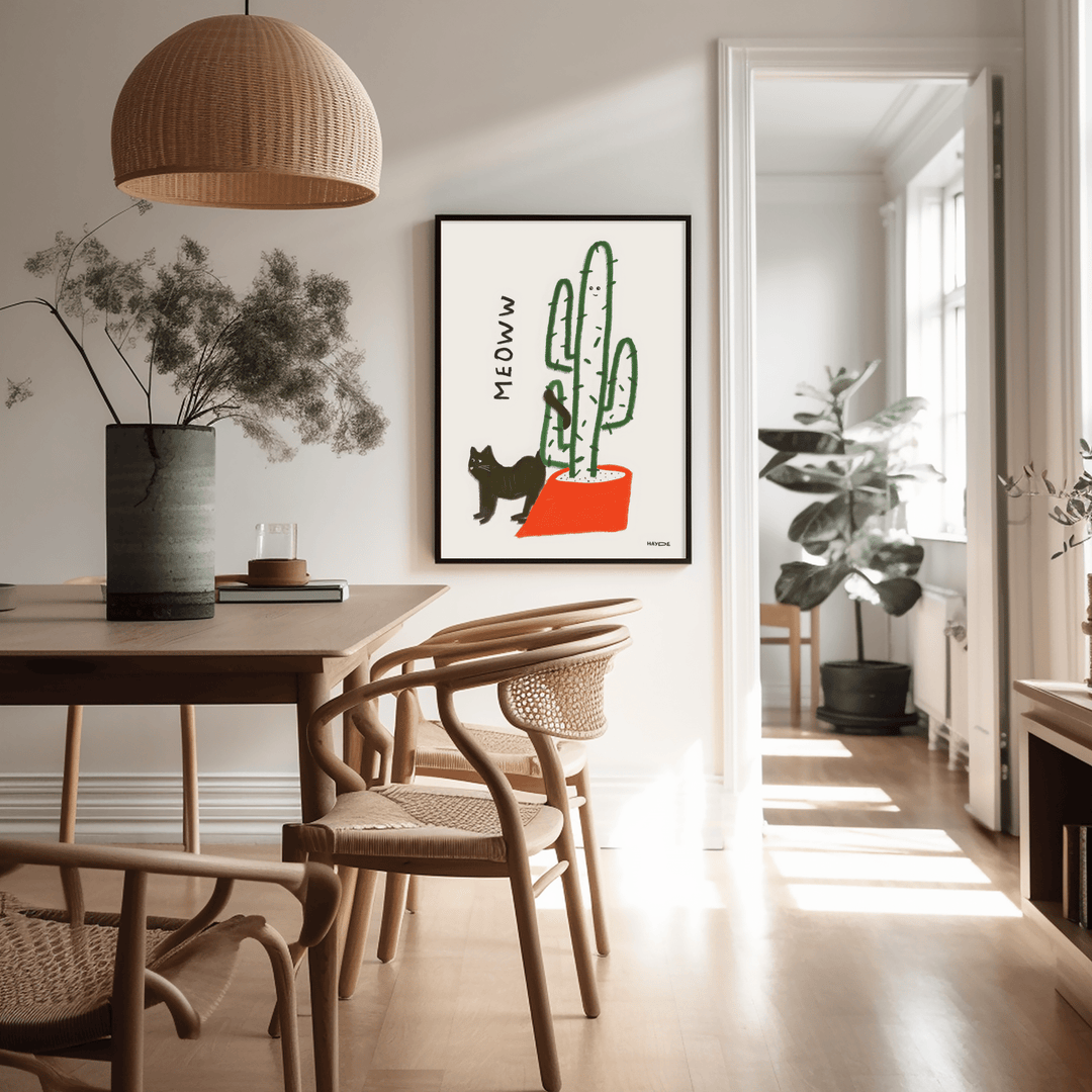 Cactus Meow by Hayde Nizard wall - art - picture - poster