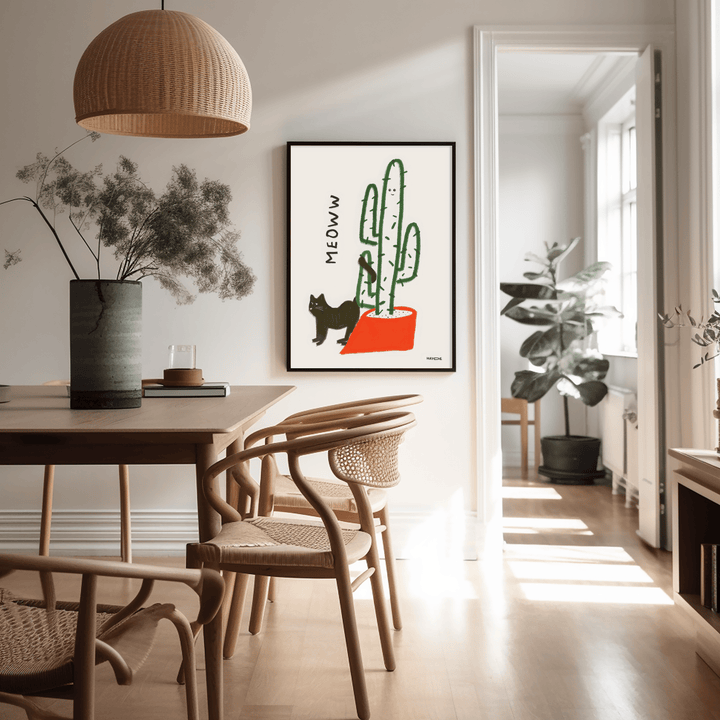 Cactus Meow by Hayde Nizard wall - art - picture - poster