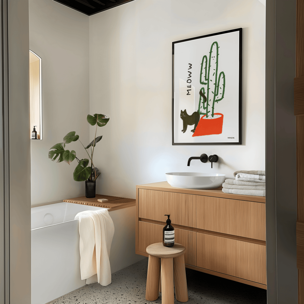 Cactus Meow by Hayde Nizard wall - art - picture - poster