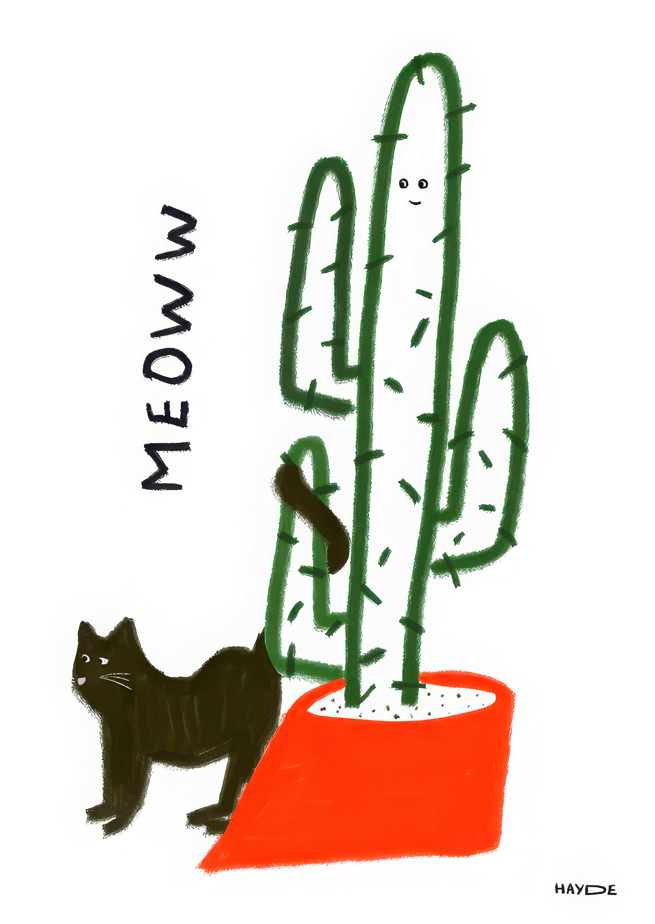 Cactus Meow by Hayde Nizard,frame