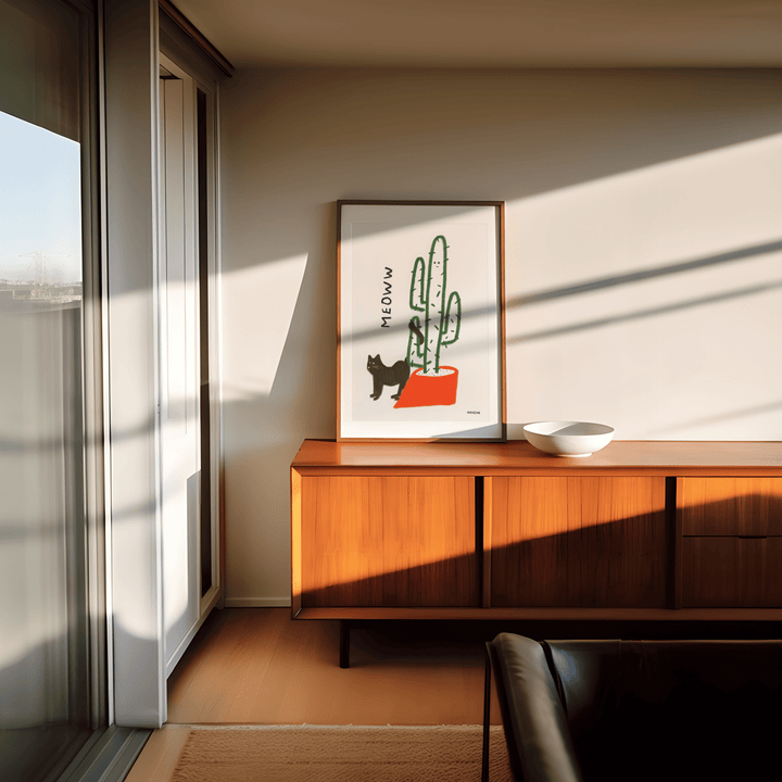 Cactus Meow by Hayde Nizard wall - art - picture - poster