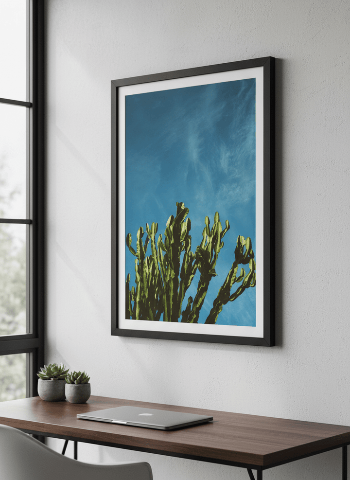 Contemporary wall art featured in a bright modern office workspace
