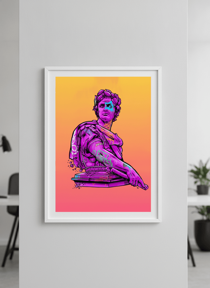 Contemporary wall art featured in a bright modern office workspace
