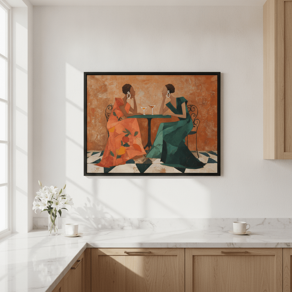 Cafe Conversations wall-art-picture-poster