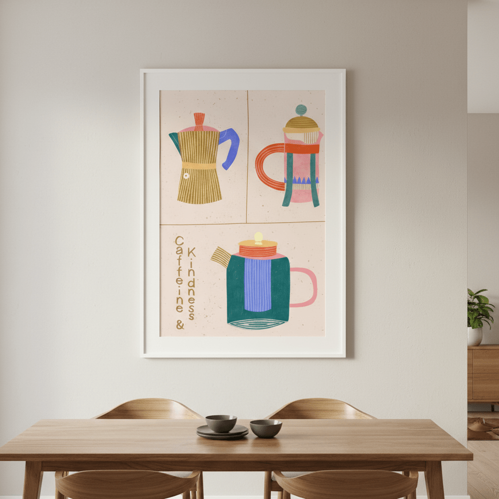 Caffeine and Kindness by Bea Muller wall - art - picture - poster