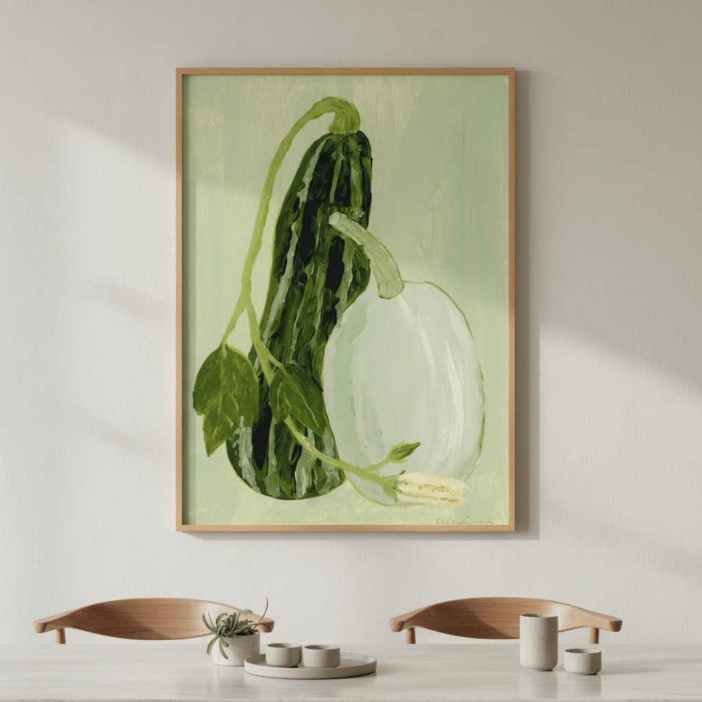 Calabaza Y Calabacin Verde by Marina Garcia Fernandez wall - art - picture - poster