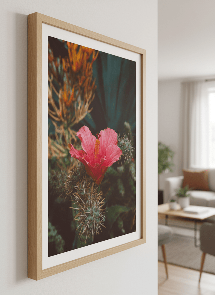 Modern wall art styled above a sofa in a neutral living room