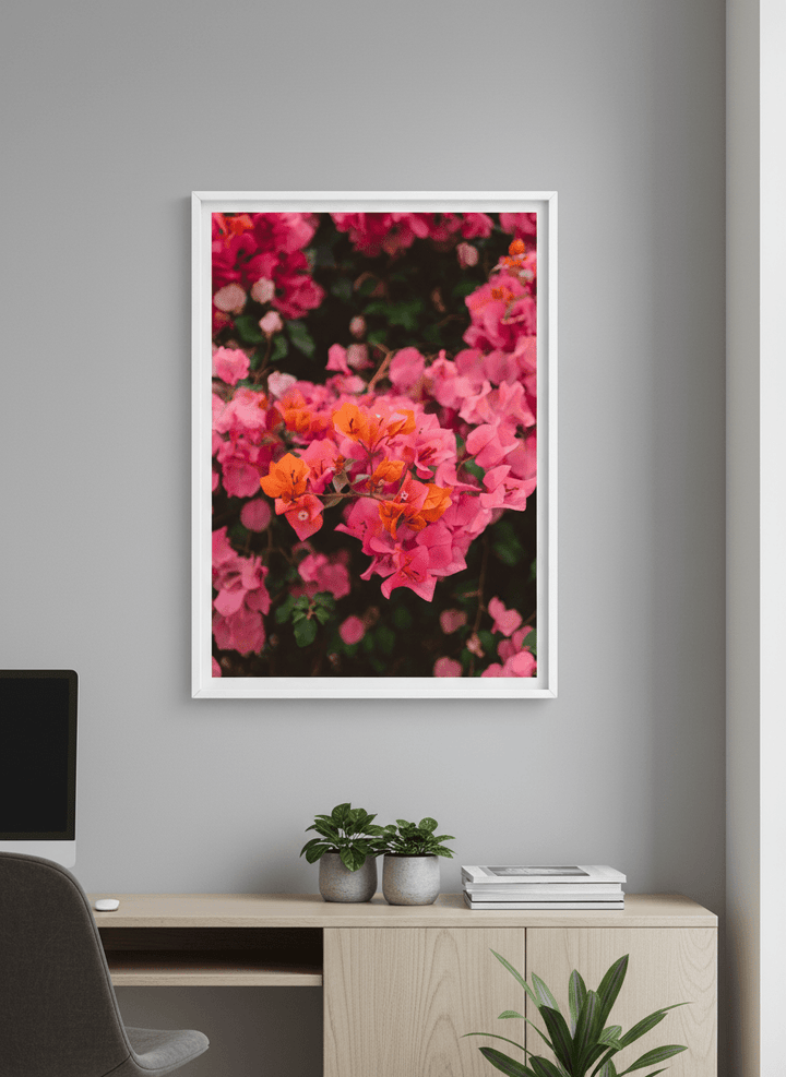 Contemporary wall art featured in a bright modern office workspace