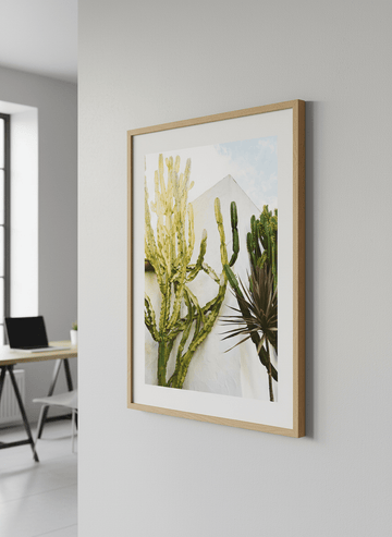 Contemporary wall art featured in a bright modern office workspace