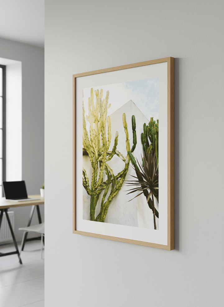 Contemporary wall art featured in a bright modern office workspace