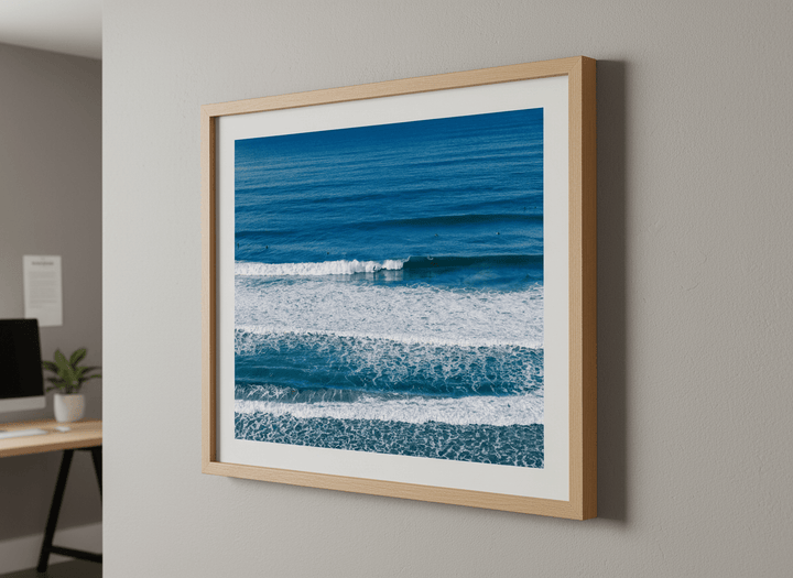 Contemporary wall art featured in a bright modern office workspace