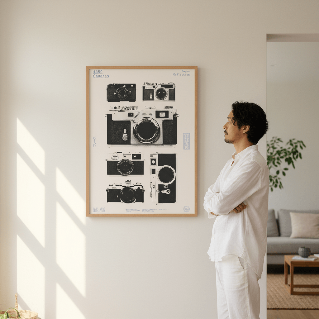 Cameras 1950 by Florent Bodart wall - art - picture - poster