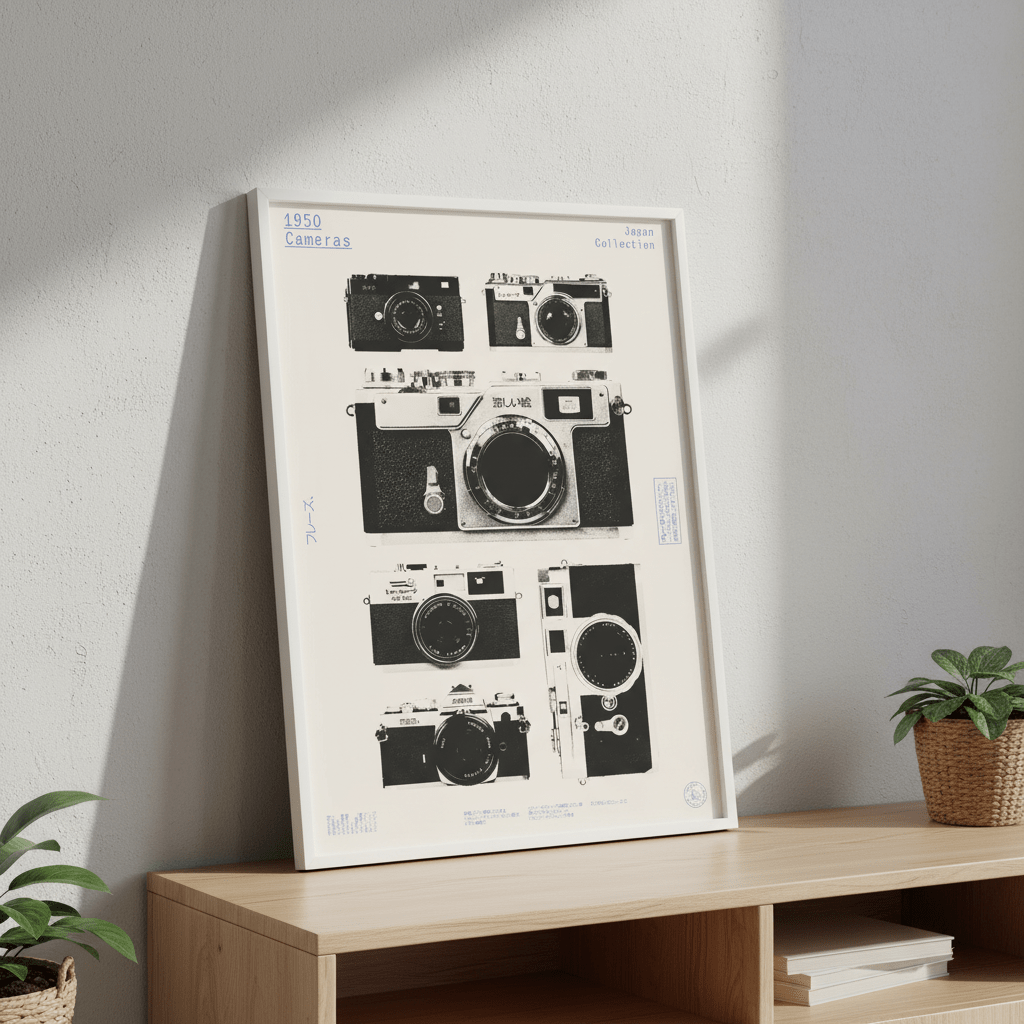 Cameras 1950 by Florent Bodart wall - art - picture - poster