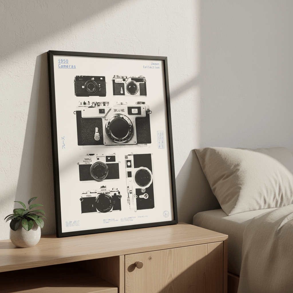 Cameras 1950 by Florent Bodart wall - art - picture - poster