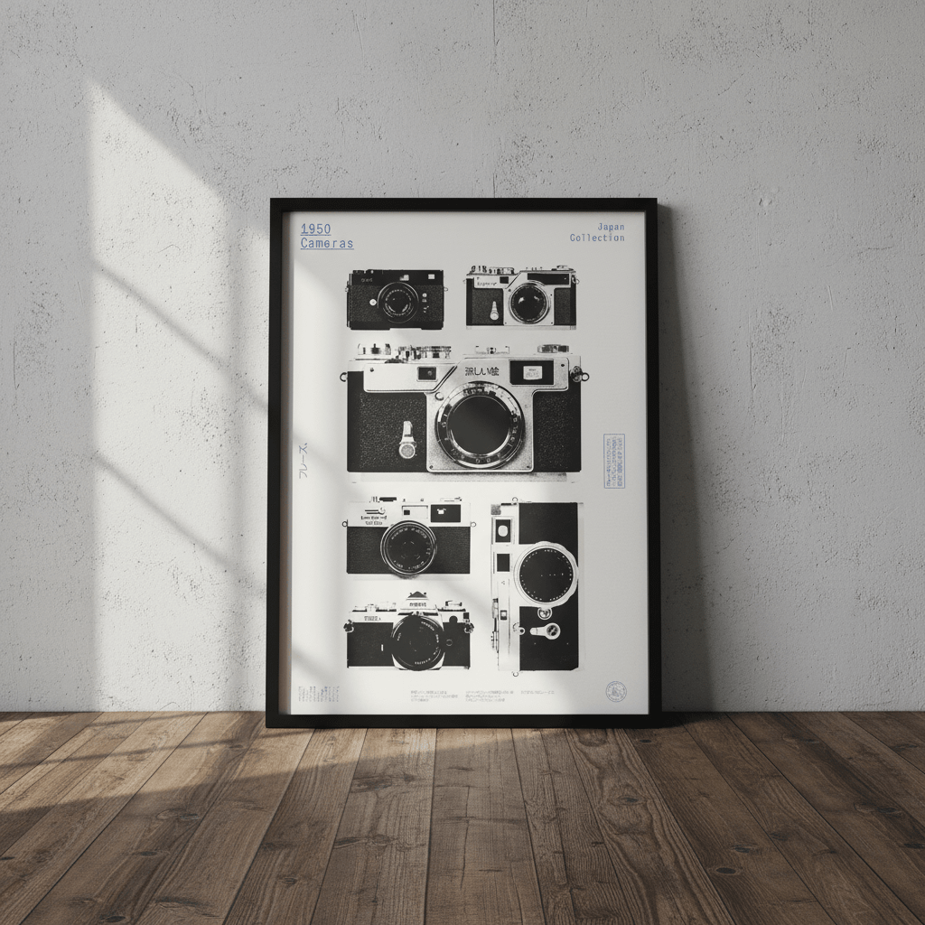 Cameras 1950 by Florent Bodart wall - art - picture - poster