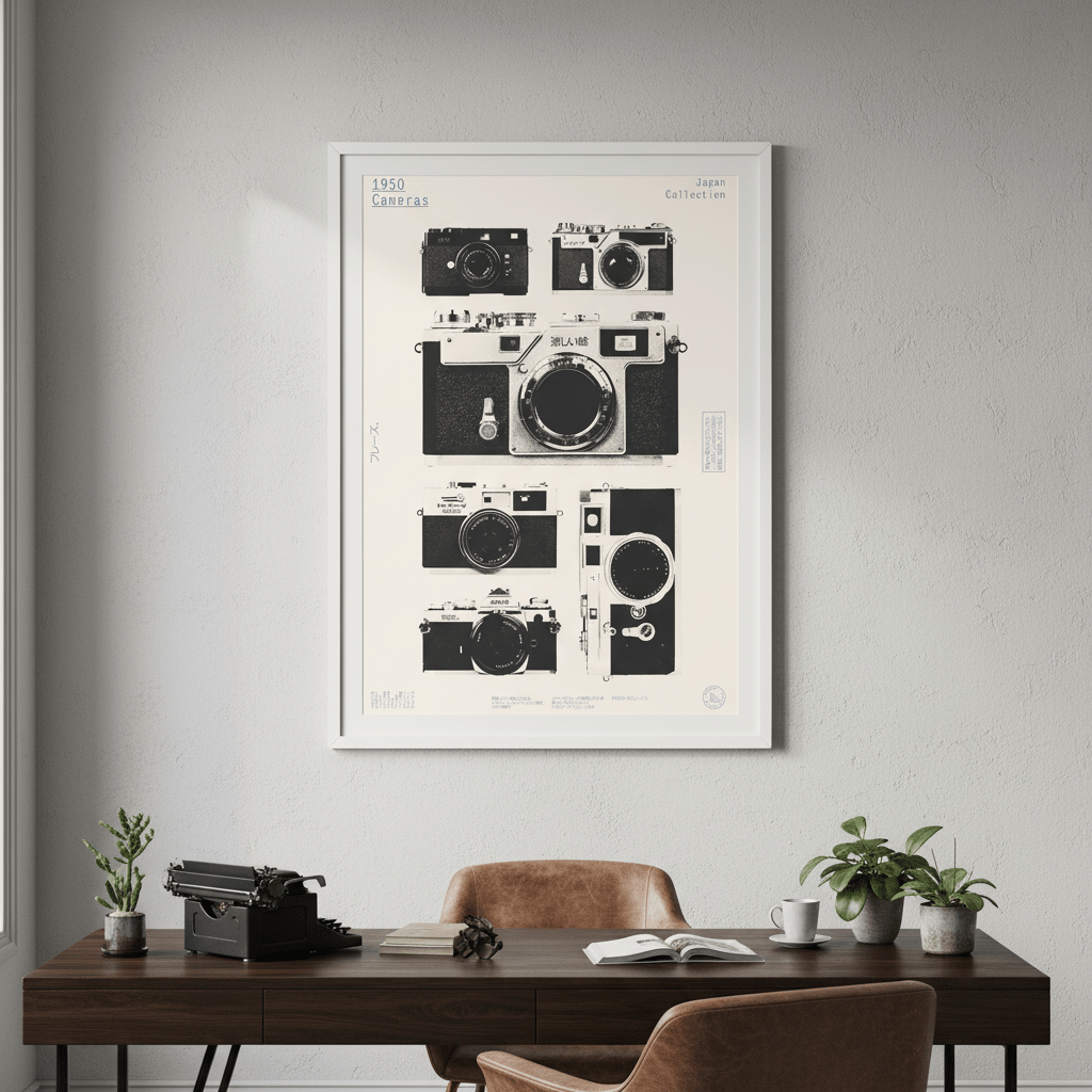 Cameras 1950 by Florent Bodart wall - art - picture - poster