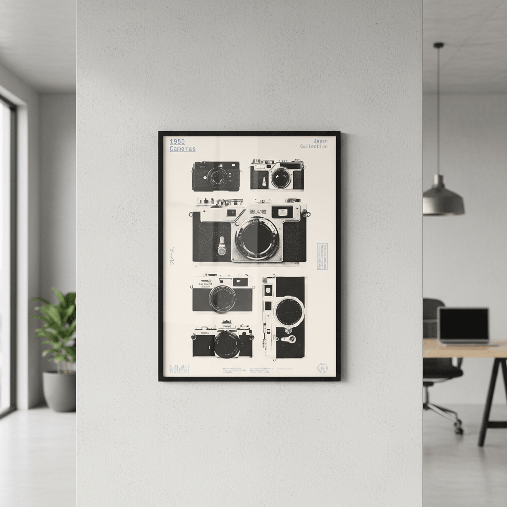 Cameras 1950 by Florent Bodart wall - art - picture - poster
