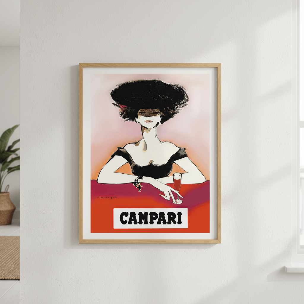 Campari 1960s Woman Italy Vintage Art Poster wall - art - picture - poster