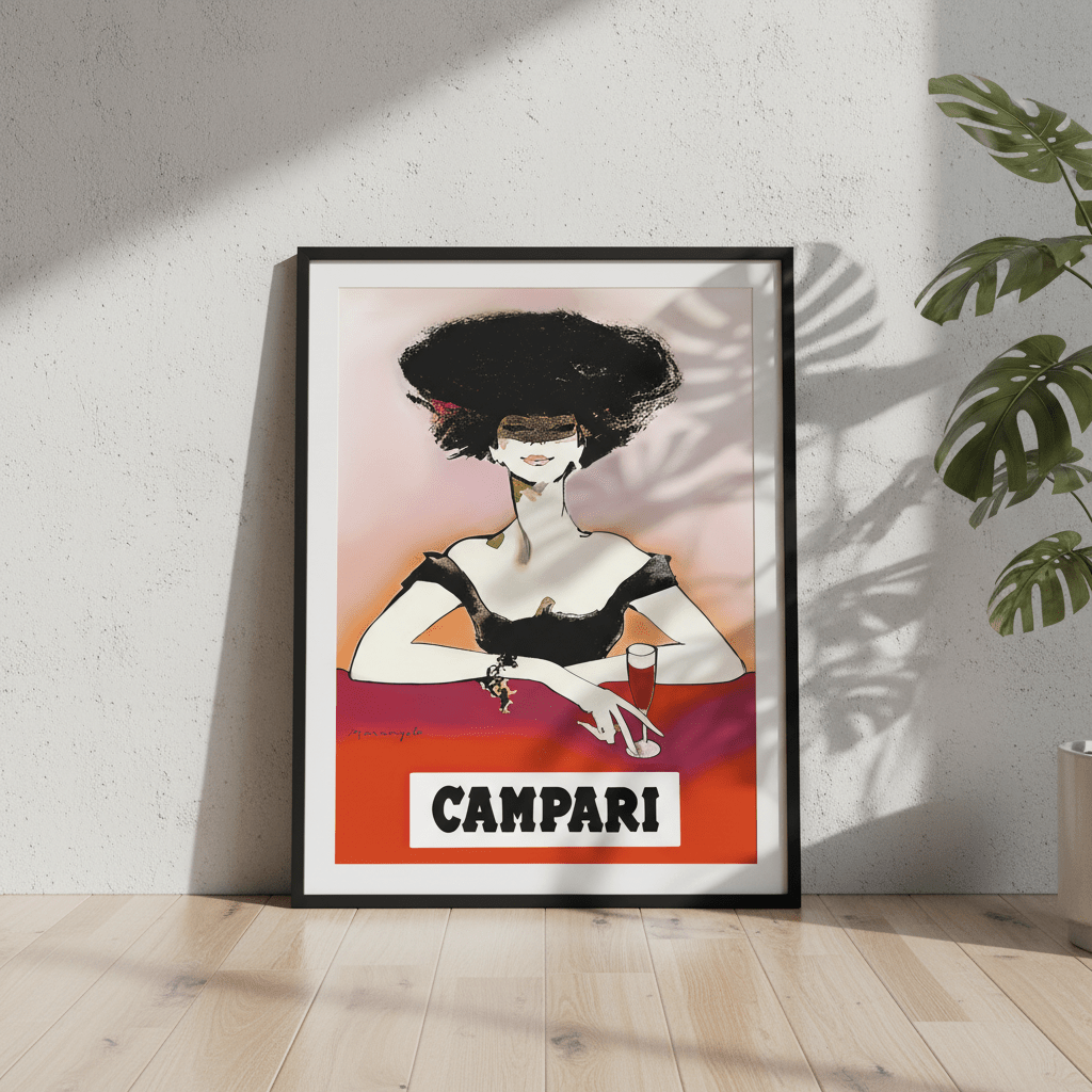 Campari 1960s Woman Italy Vintage Art Poster wall - art - picture - poster