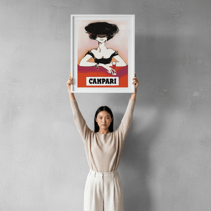 Campari 1960s Woman Italy Vintage Art Poster wall - art - picture - poster