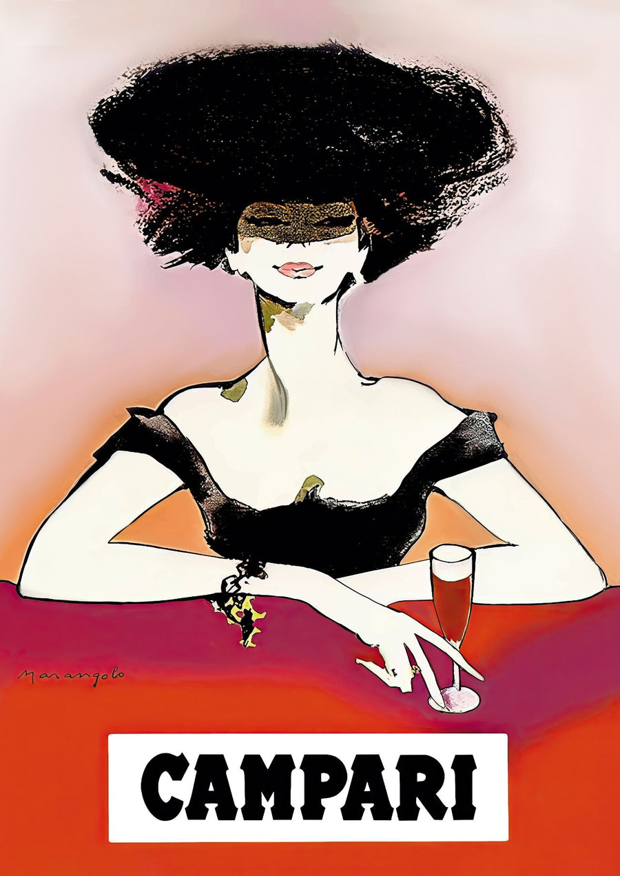 Campari 1960s Woman Italy Vintage Art Poster