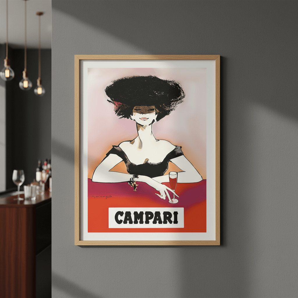 Campari 1960s Woman Italy Vintage Art Poster wall - art - picture - poster