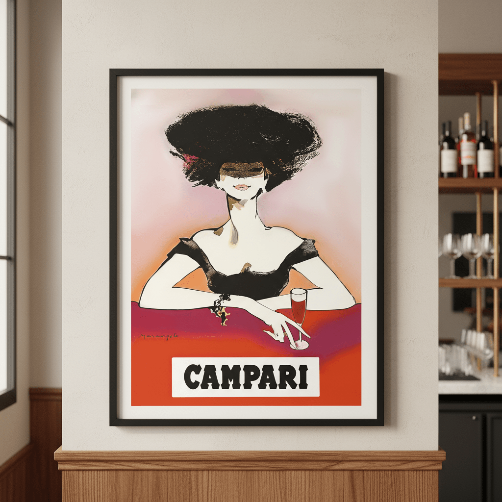 Campari 1960s Woman Italy Vintage Art Poster wall - art - picture - poster