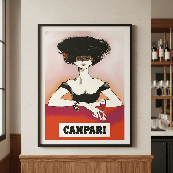 Campari 1960s Woman Italy Vintage Art Poster wall - art - picture - poster