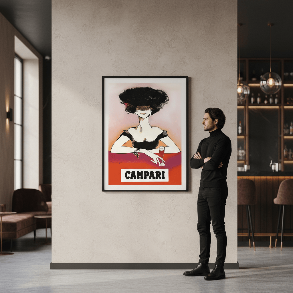 Campari 1960s Woman Italy Vintage Art Poster wall - art - picture - poster