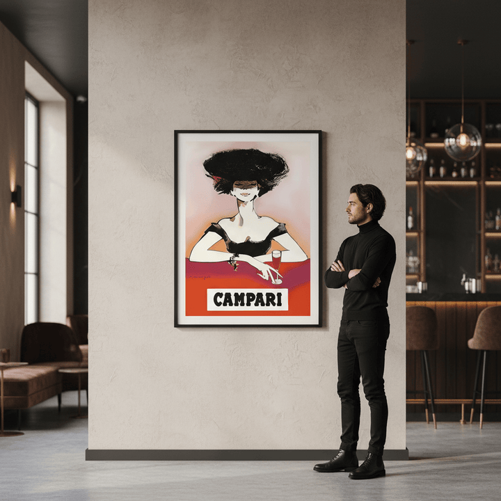 Campari 1960s Woman Italy Vintage Art Poster wall - art - picture - poster