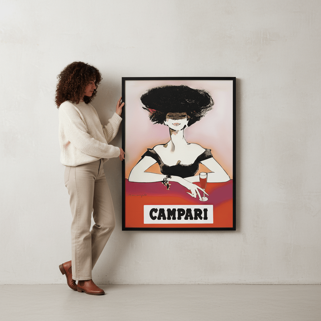 Campari 1960s Woman Italy Vintage Art Poster wall - art - picture - poster