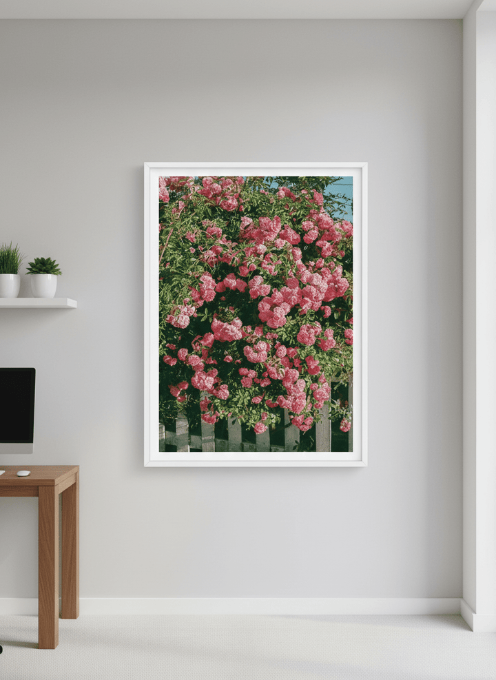 Contemporary wall art featured in a bright modern office workspace