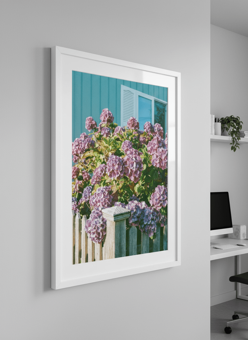 Contemporary wall art featured in a bright modern office workspace