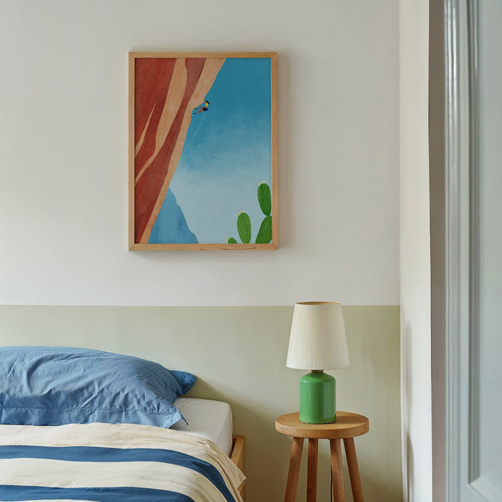 artwork on bedroom wall