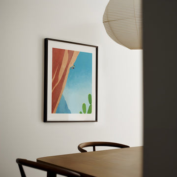 artwork on dining area wall