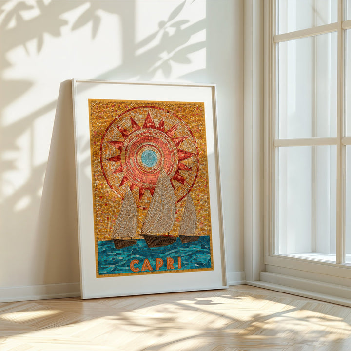 Capri Mosaic Sun Wall Art Print wall - art - picture - poster