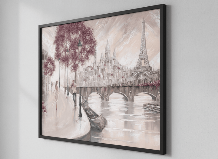Contemporary wall art featured in a bright modern office workspace