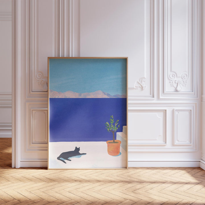 artwork of cat on floor