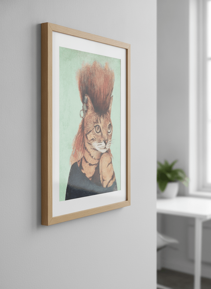 Contemporary wall art featured in a bright modern office workspace