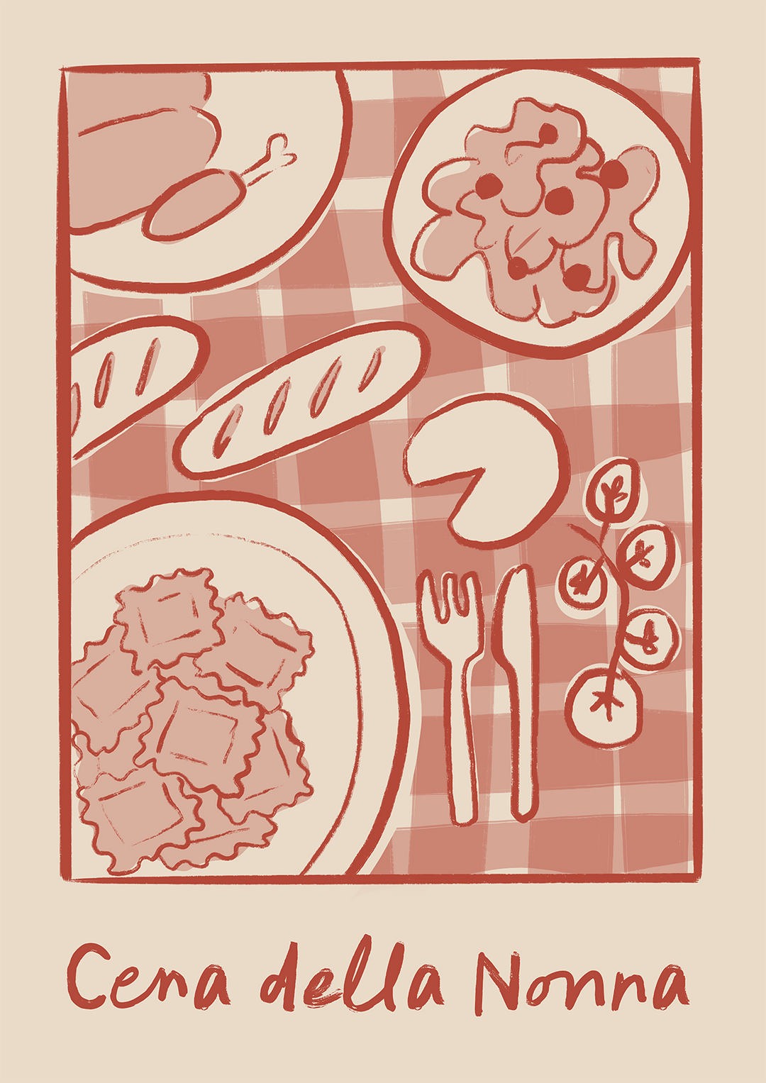 Cena Della Nonna by Lucia Sankovic - Style My Wall,frame